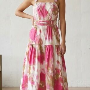 Chic Pink Floral Dress